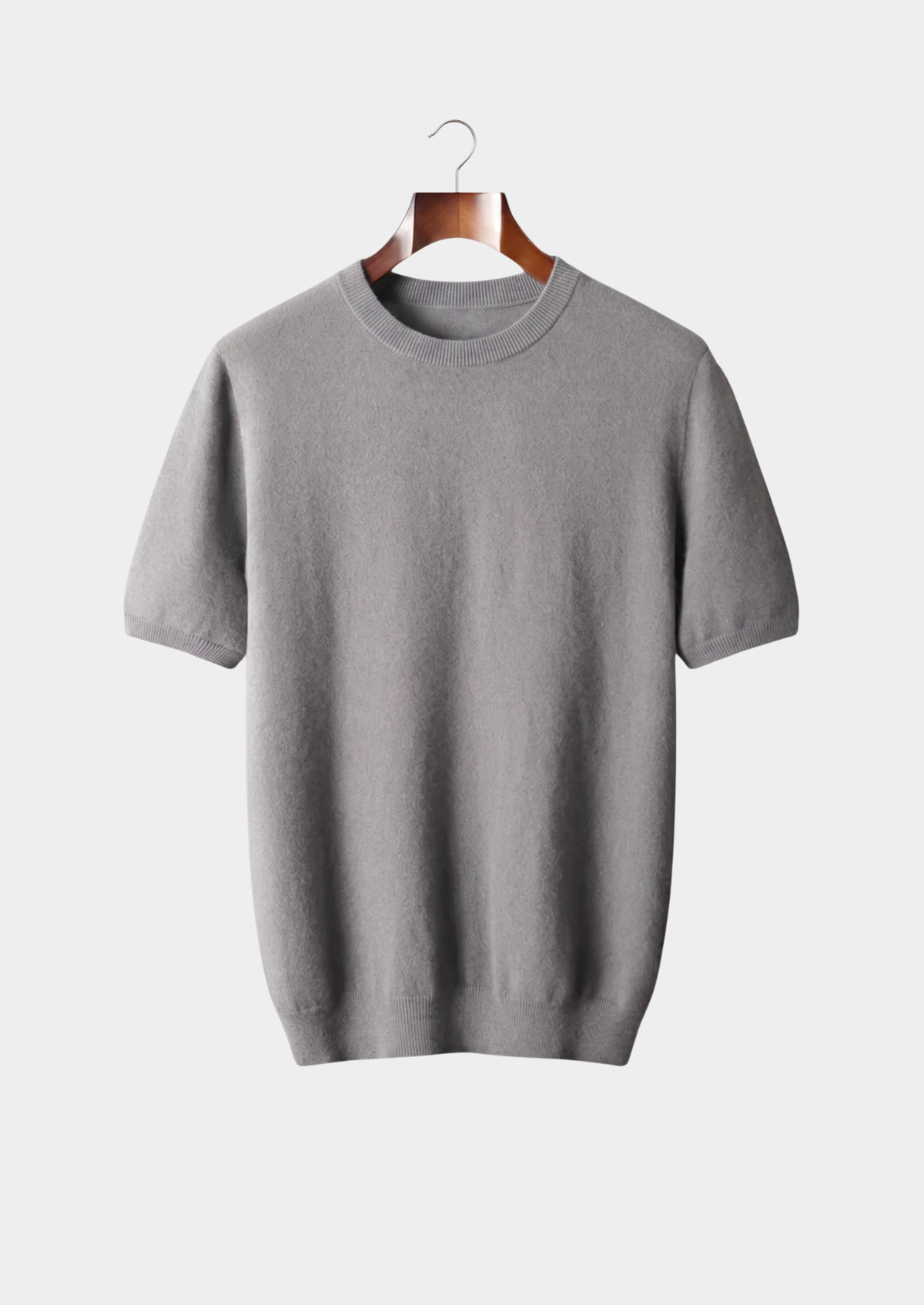 Herren Feinstrick-Shirt mit Rundhalsausschnitt und Kurzen Ärmeln