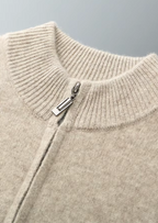 Herren Strickjacke mit Reißverschluss und Ripp-Stehkragen