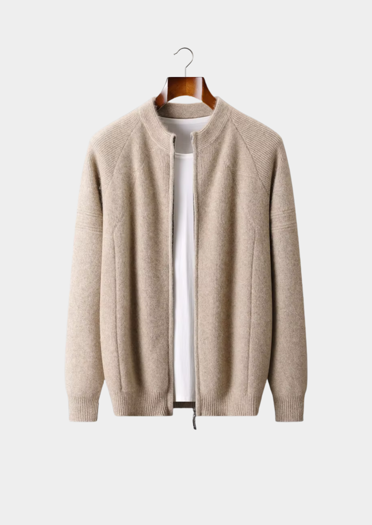 Herren Strickjacke mit Reißverschluss und Raglanärmeln