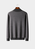 Herren Strickjacke mit Reißverschluss und Zweifarbigem Strickmuster