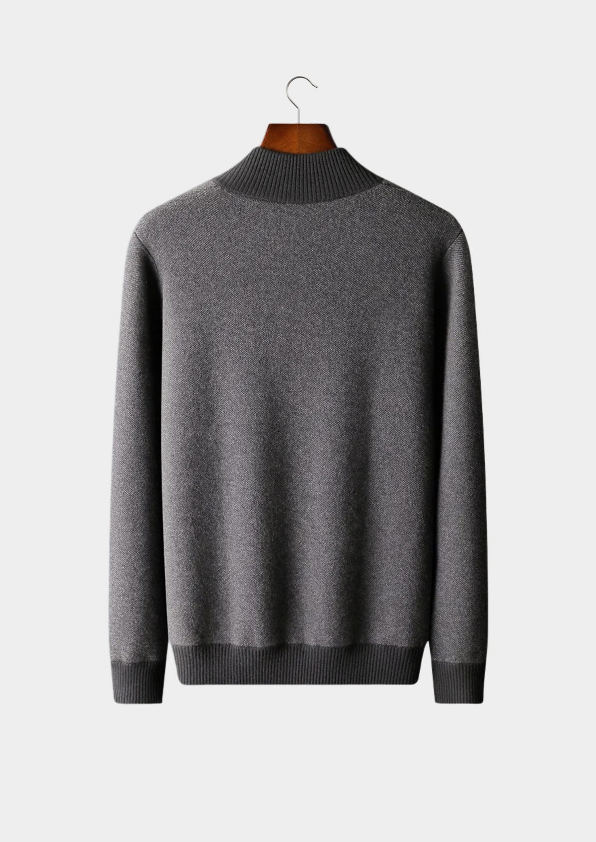 Herren Strickjacke mit Reißverschluss und Zweifarbigem Strickmuster
