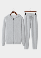 Herren Set mit Kapuzenjacke mit Rippbündchen und Jogginghose