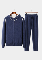 Herren Set mit Kapuzenjacke mit Rippbündchen und Jogginghose
