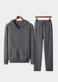 Herren Set mit Kapuzenjacke mit Reißverschluss und Jogginghose mit Kordelzug
