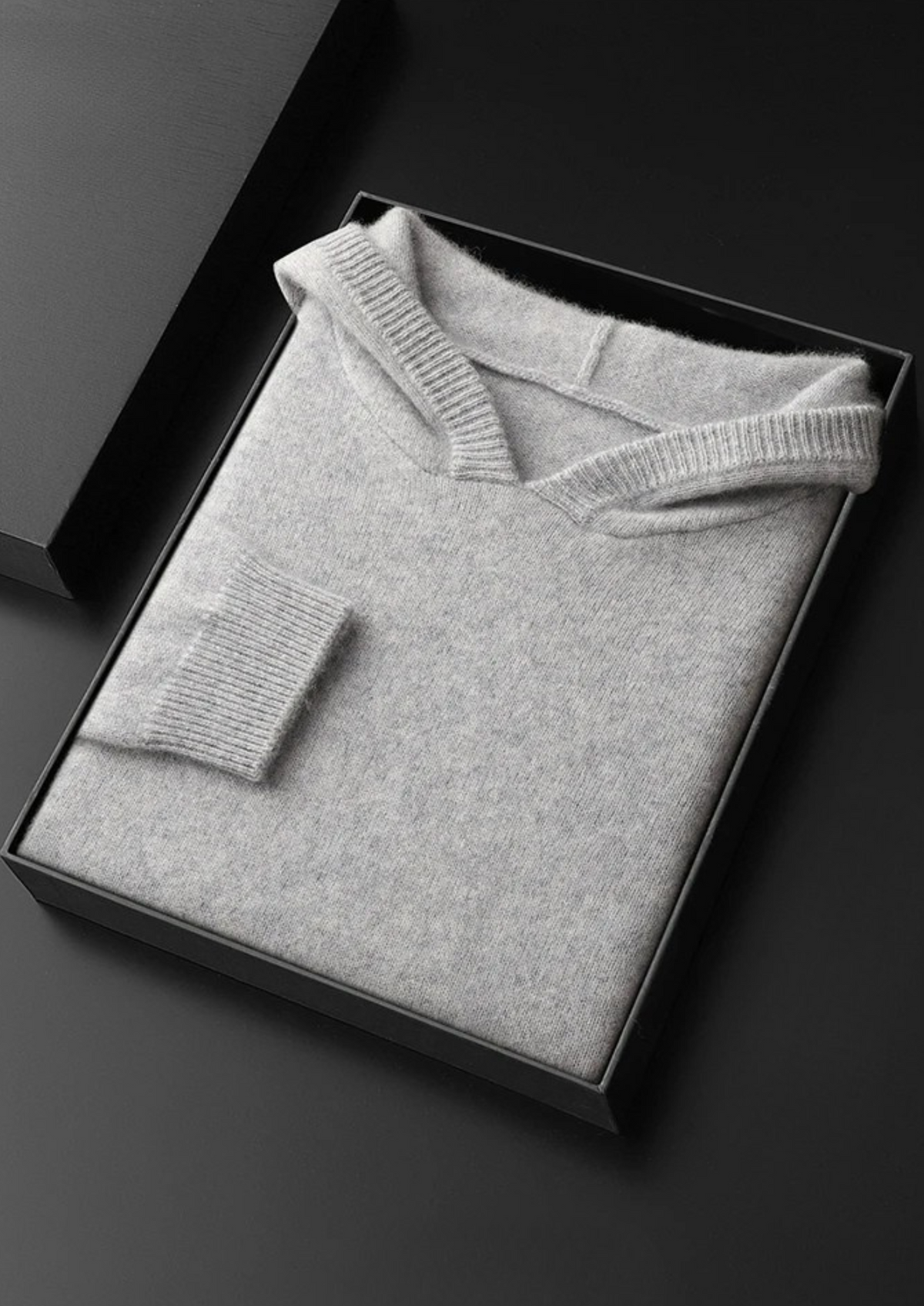 Herren Kapuzenpullover mit Kordelzug und Rippbündchen