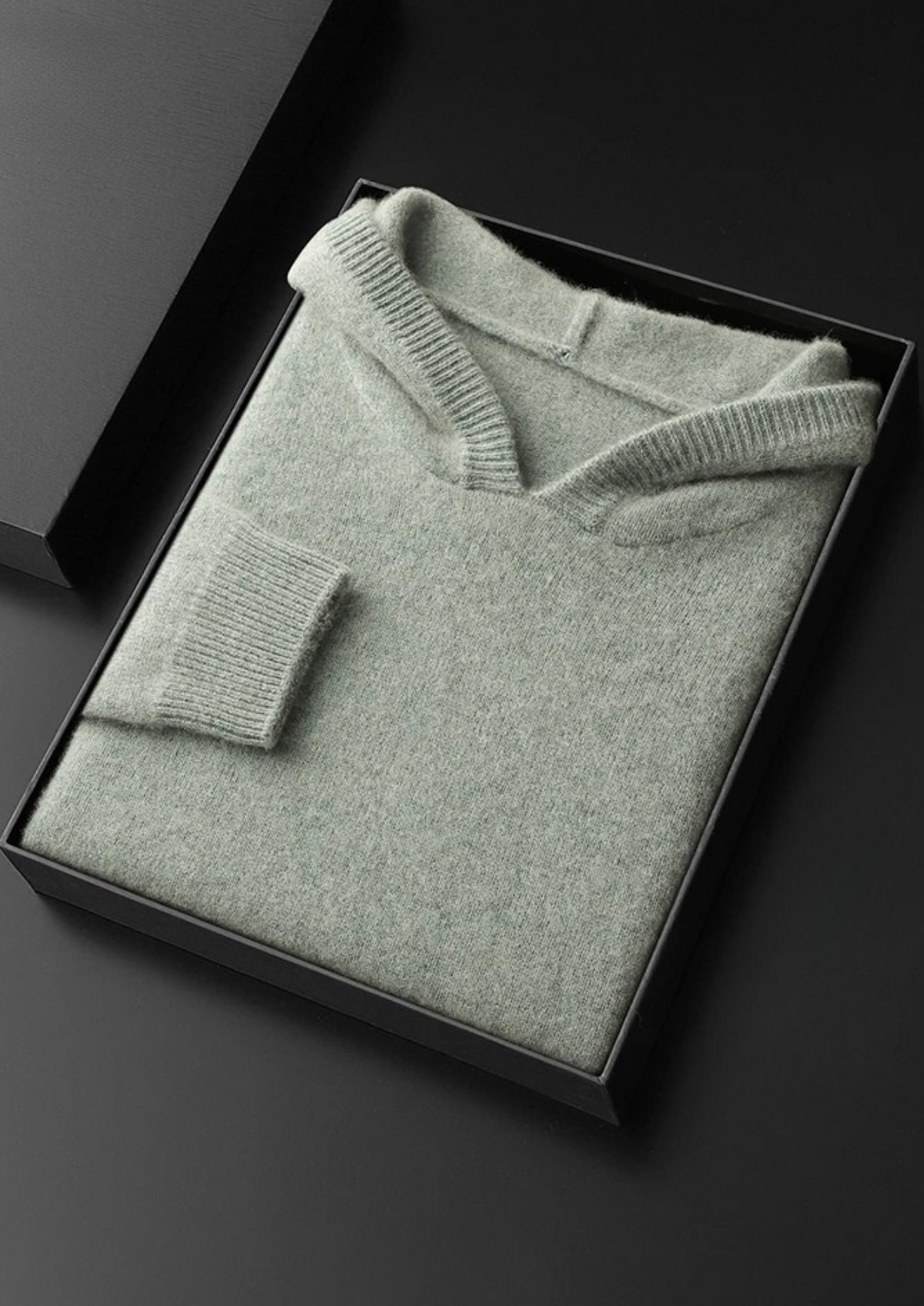 Herren Kapuzenpullover mit Kordelzug und Rippbündchen