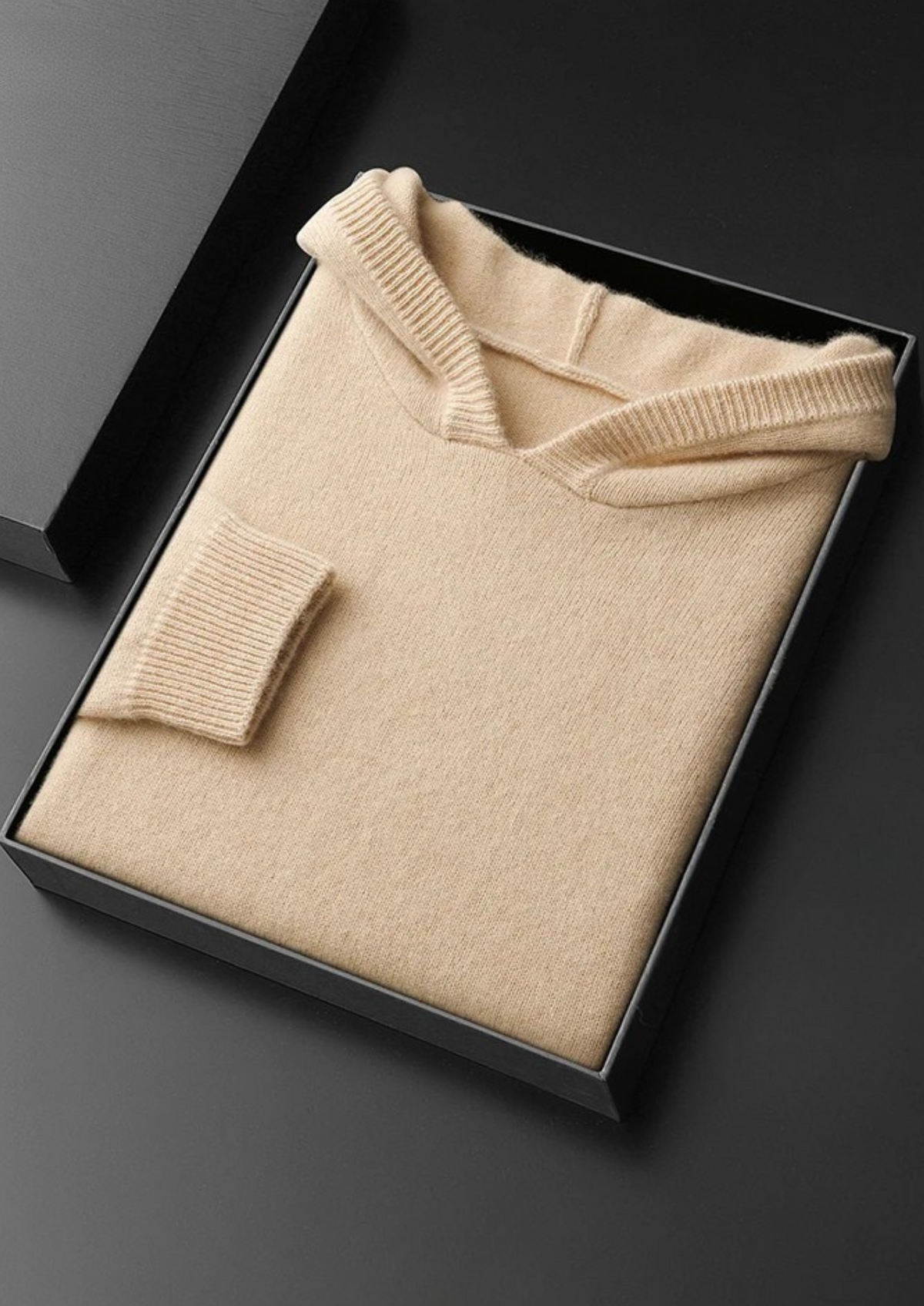 Herren Kapuzenpullover mit Kordelzug und Rippbündchen