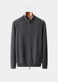 Herren Strickjacke mit Zweiwege-Reißverschluss und Eingrifftaschen