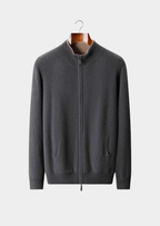 Herren Strickjacke mit Zweiwege-Reißverschluss und Eingrifftaschen