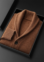 Herren Strickjacke mit Schalkragen und Knopfleiste