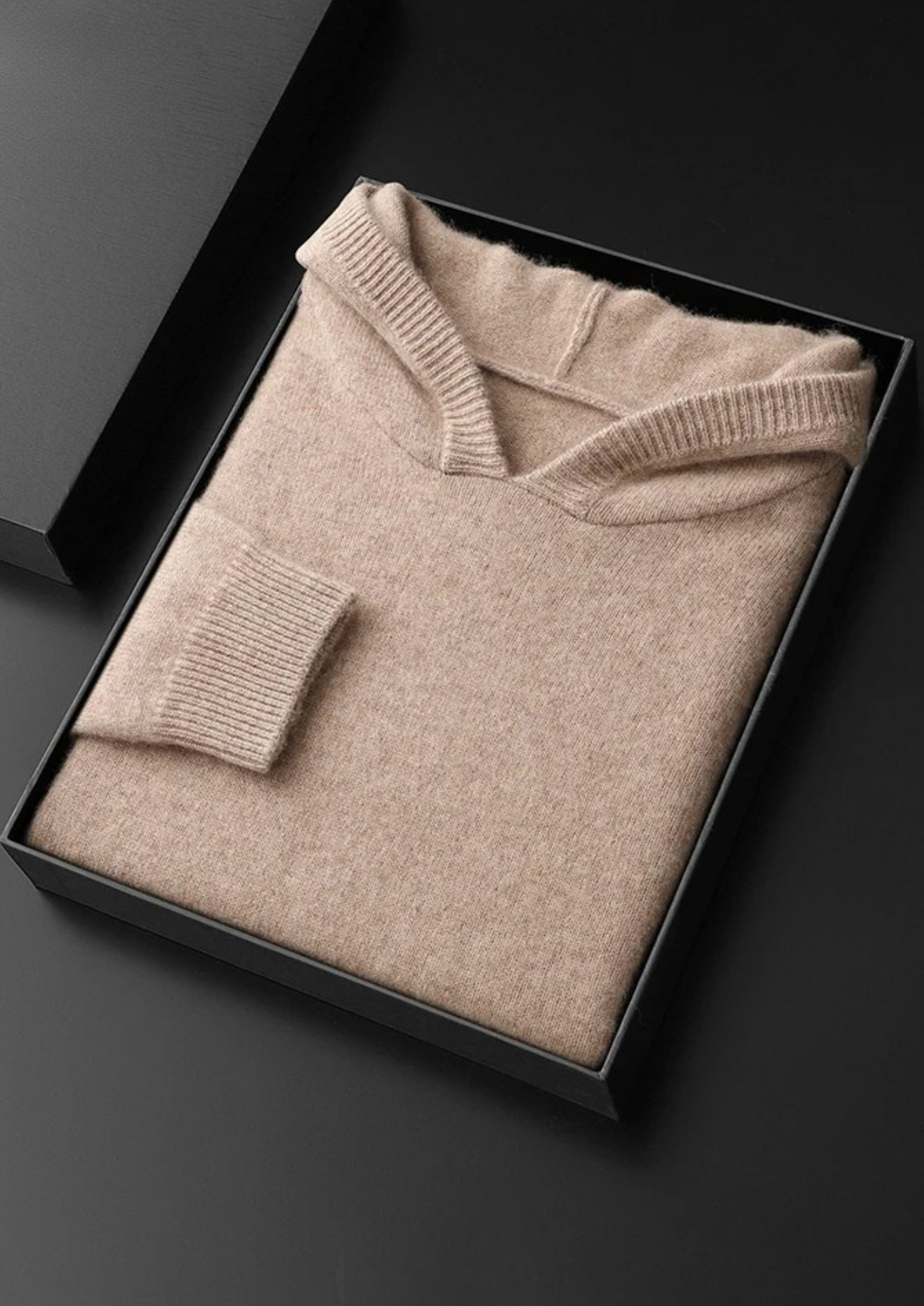 Herren Kapuzenpullover mit Kordelzug und Rippbündchen