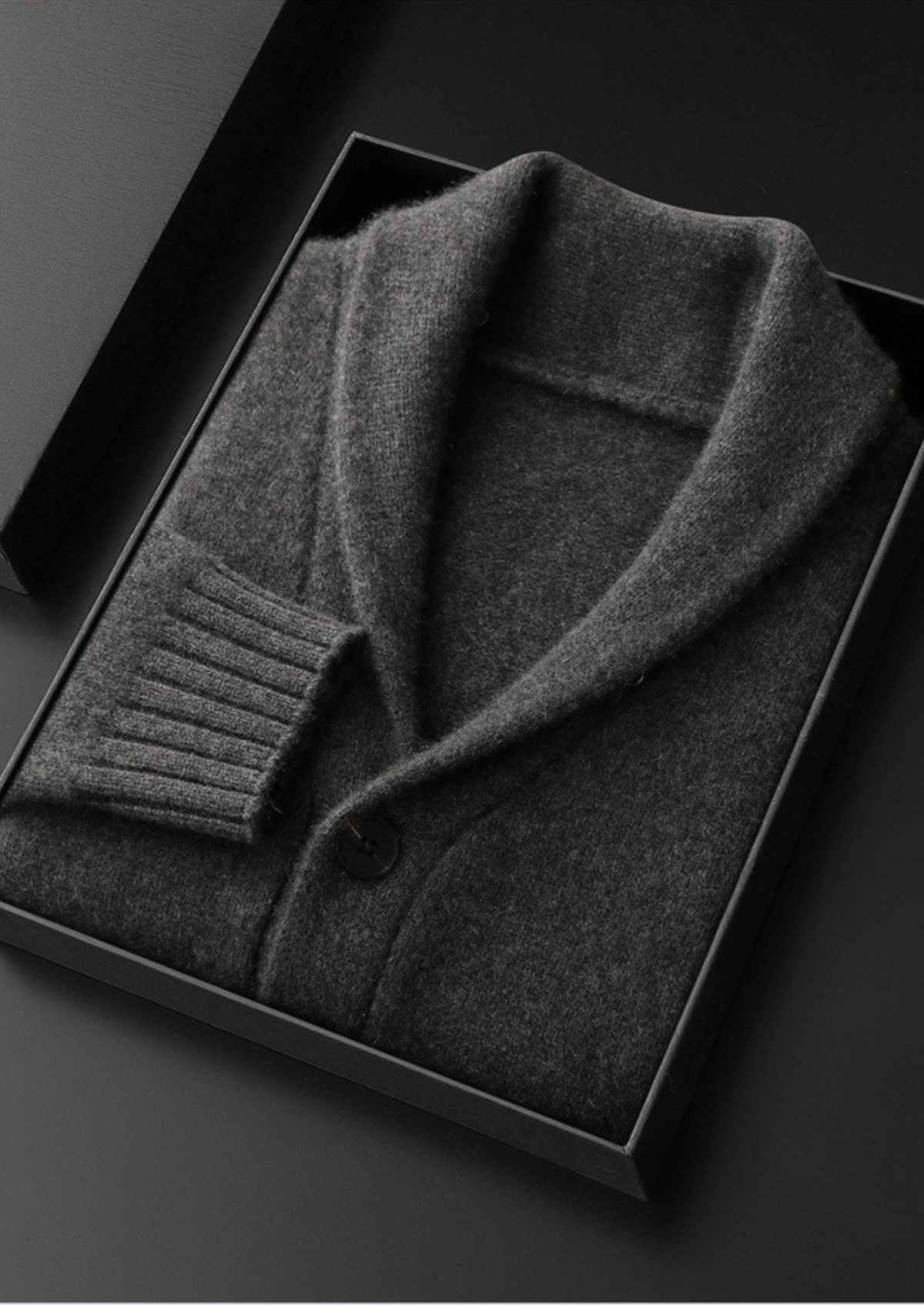 Herren Strickjacke mit Schalkragen und Knopfleiste