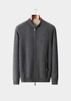 Herren Strickjacke mit Zweiwege-Reißverschluss und Eingrifftaschen