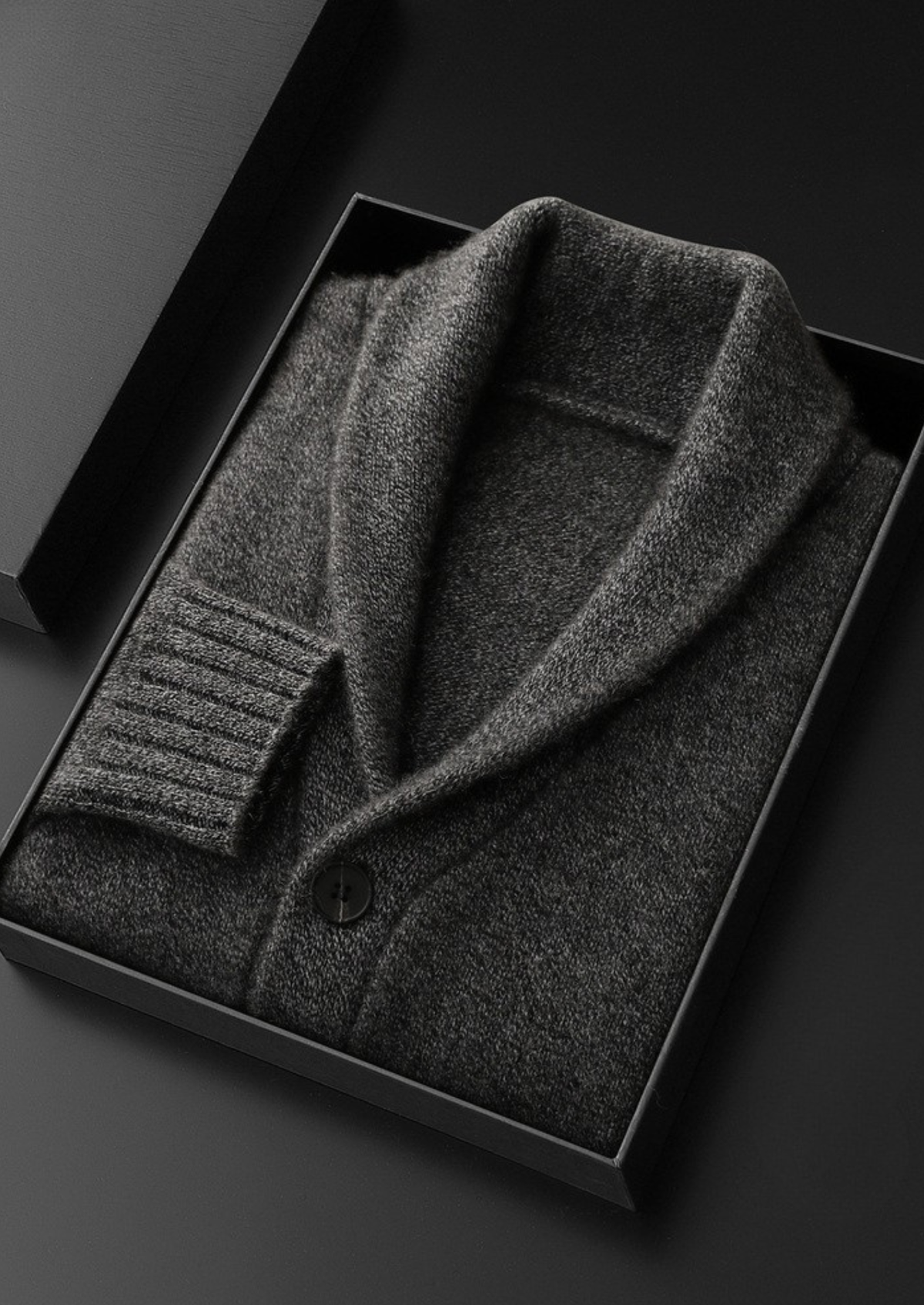 Herren Strickjacke mit Schalkragen und Knopfleiste