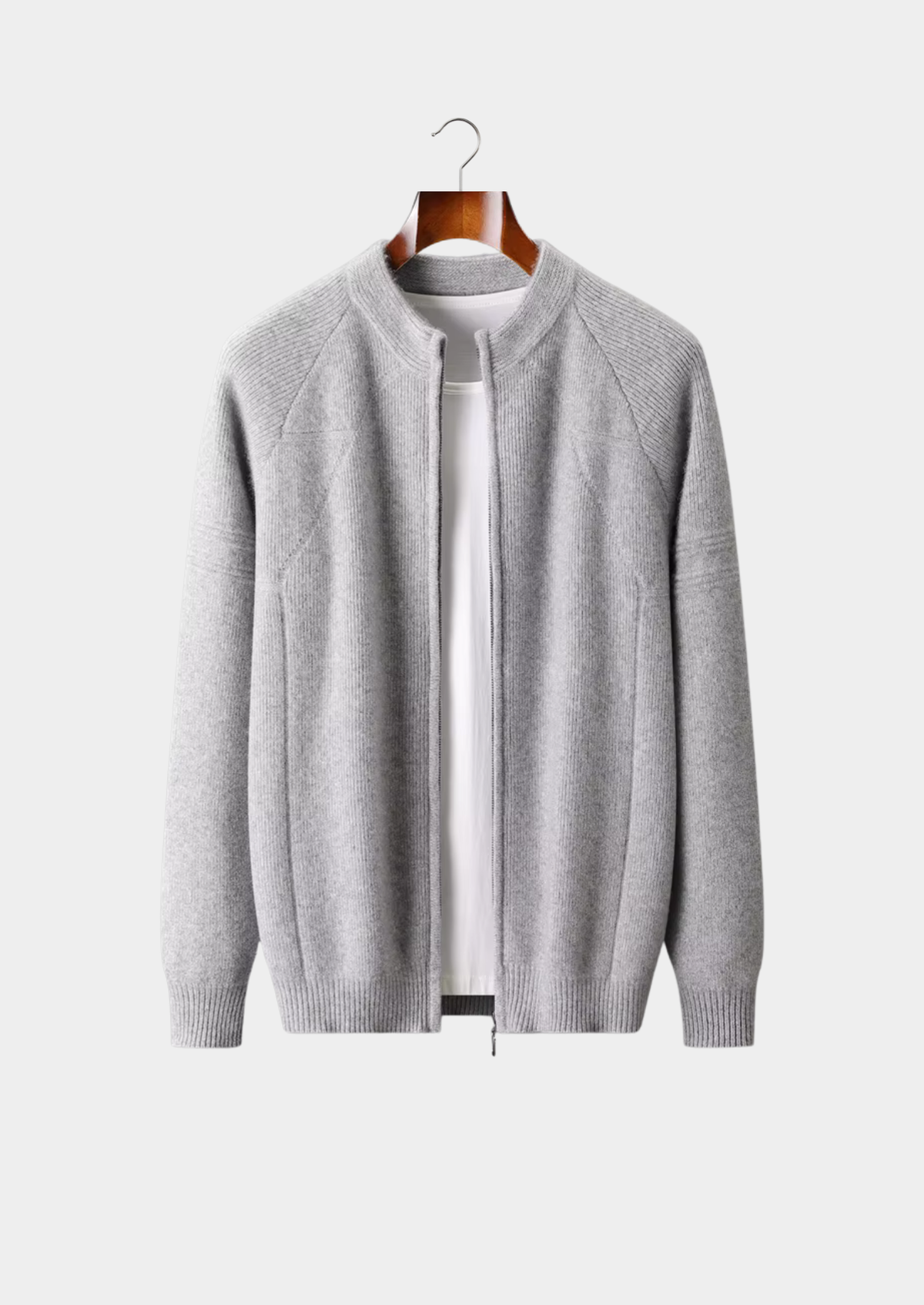 Herren Strickjacke mit Reißverschluss und Raglanärmeln