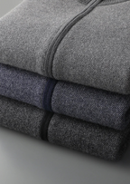 Herren Strickjacke mit Reißverschluss und Zweifarbigem Strickmuster