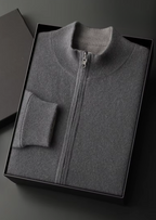 Herren Strickjacke mit Reißverschluss und Stehkragen