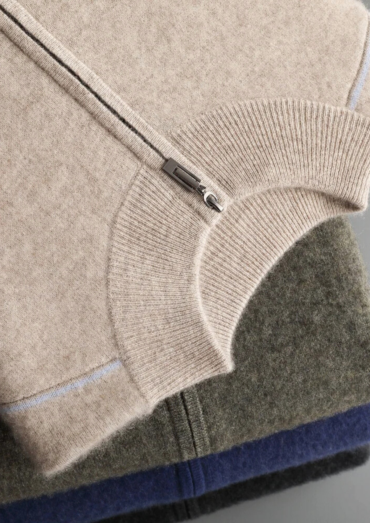 Herren Strickjacke mit Reißverschluss und Schrägtaschen