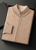 Herren Strickjacke mit Reißverschluss und Stehkragen