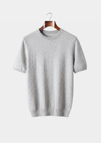 Herren Feinstrick-Shirt mit Rundhalsausschnitt und Kurzen Ärmeln