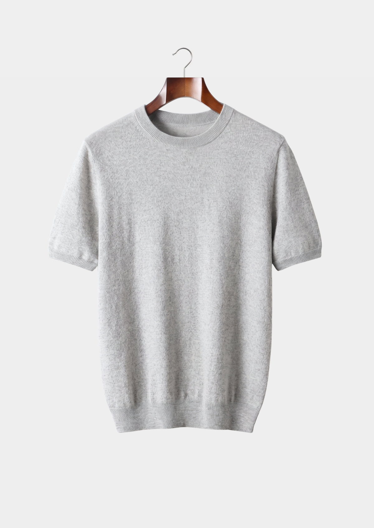 Herren Feinstrick-Shirt mit Rundhalsausschnitt und Kurzen Ärmeln