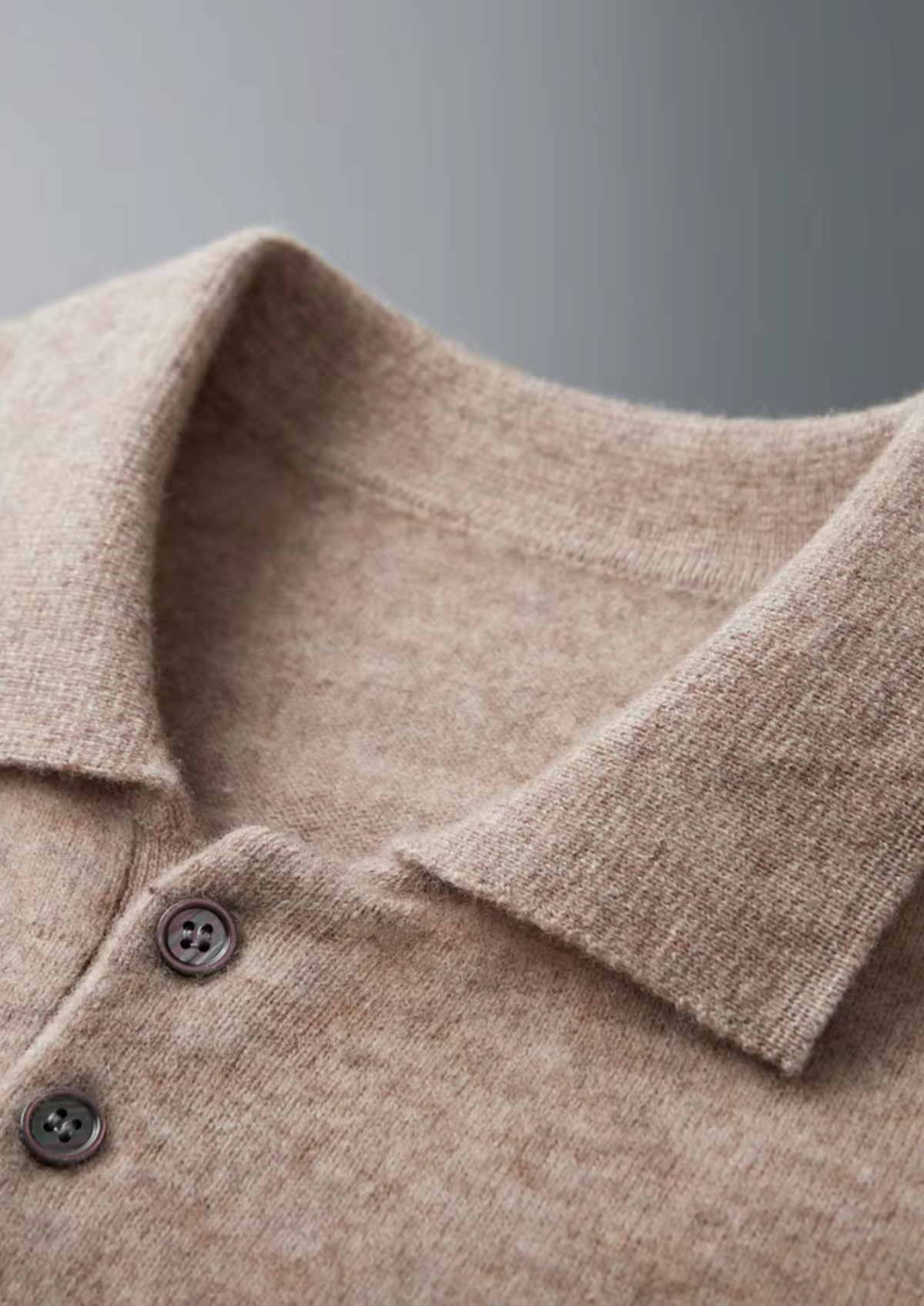 Herren Polopullover mit Knopfleiste und Langen Ärmeln