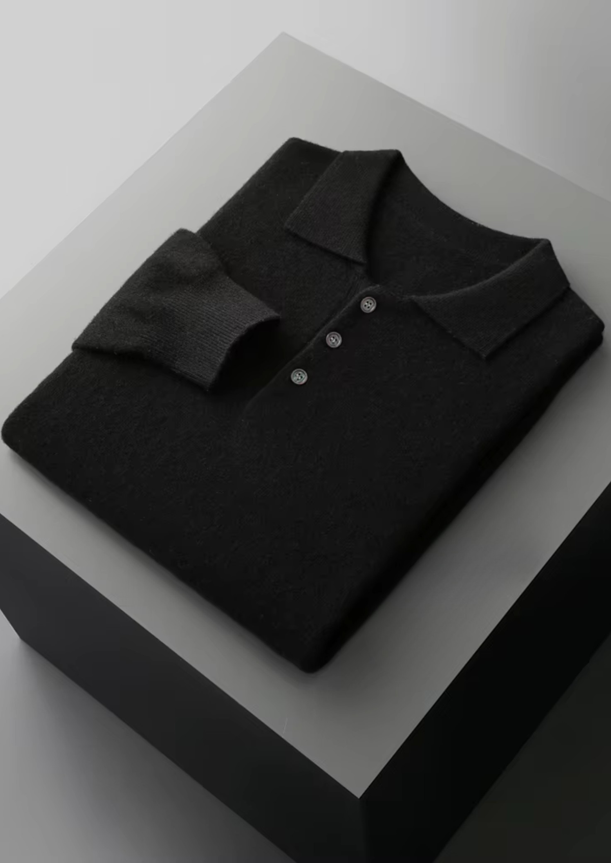 Herren Polopullover mit Knopfleiste und Langen Ärmeln