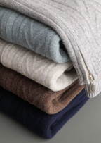 Herren Strickjacke mit Reißverschluss und Zickzackmuster