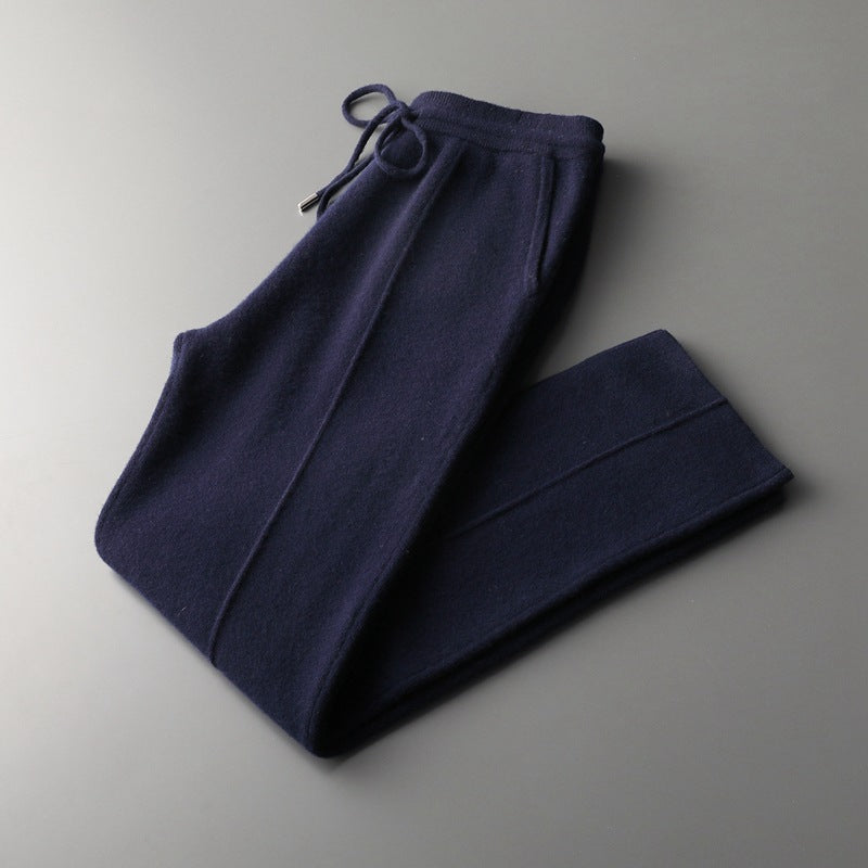 Herren Strickhose mit Kordelzug und Geraden Beinen