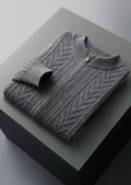 Herren Strickjacke mit Reißverschluss und Zickzackmuster