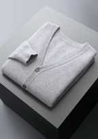 Herren Strickjacke mit V-Ausschnitt und Knopfleiste