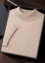Herren Feinstrick-Shirt mit Stehkragen und Kurzen Ärmeln