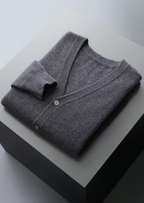 Herren Strickjacke mit V-Ausschnitt und Knopfleiste