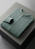 Herren Strickjacke mit Reißverschluss und Zickzackmuster