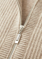 Herren Rippstrick-Kapuzenjacke mit Reißverschluss und Eingrifftaschen