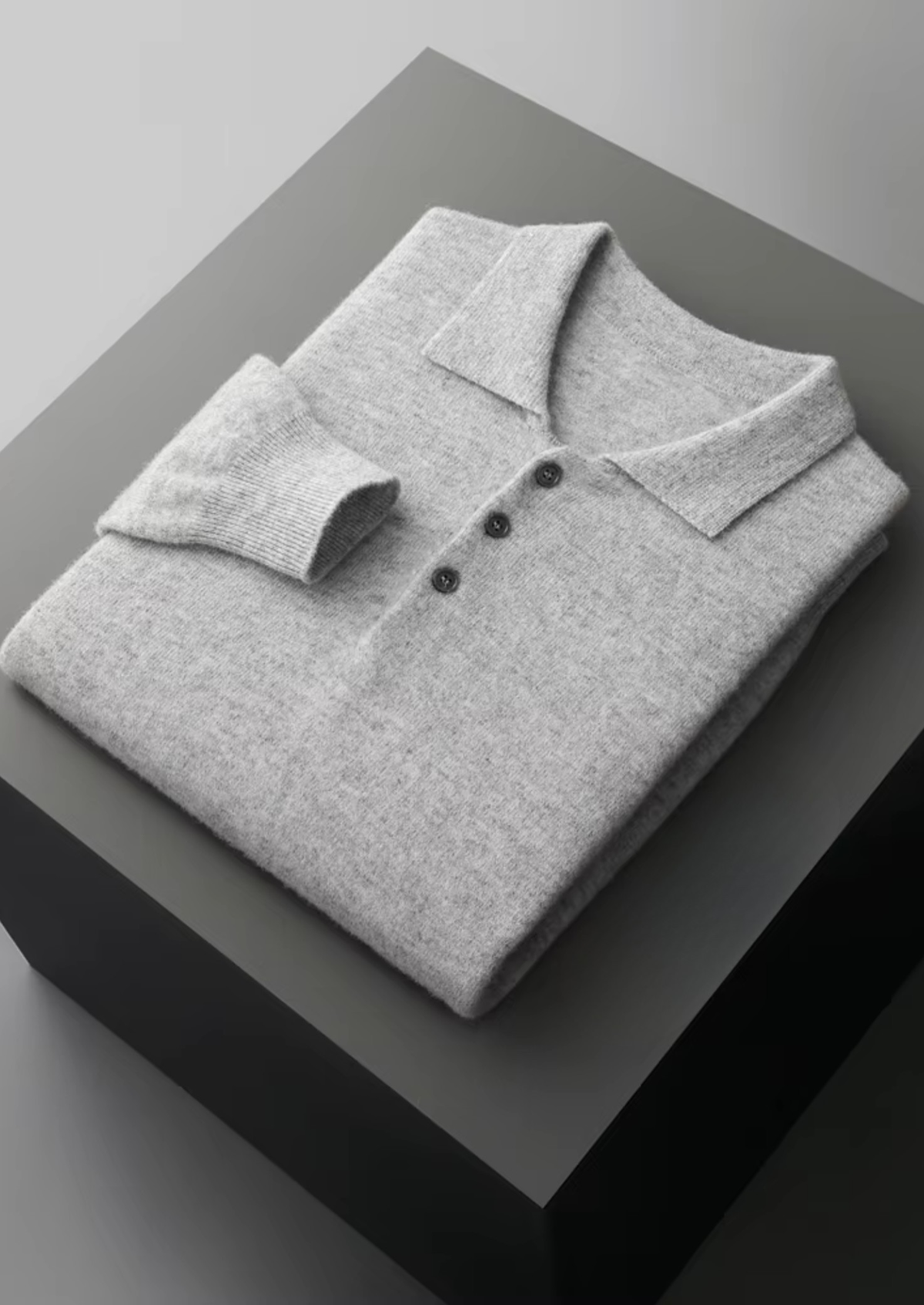 Herren Polopullover mit Knopfleiste und Langen Ärmeln