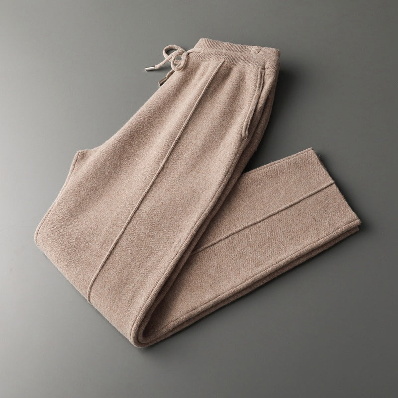 Herren Strickhose mit Kordelzug und Geraden Beinen
