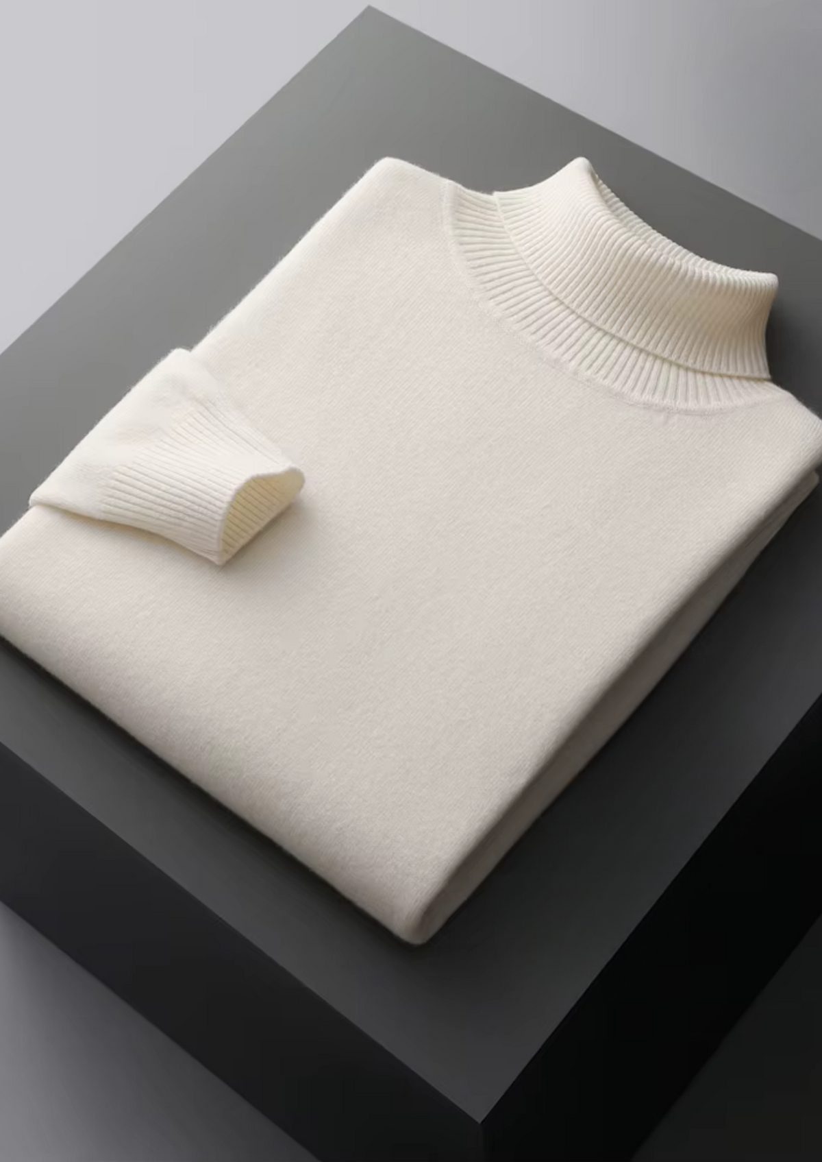 Herren Pullover mit Rollkragen und Rippbündchen