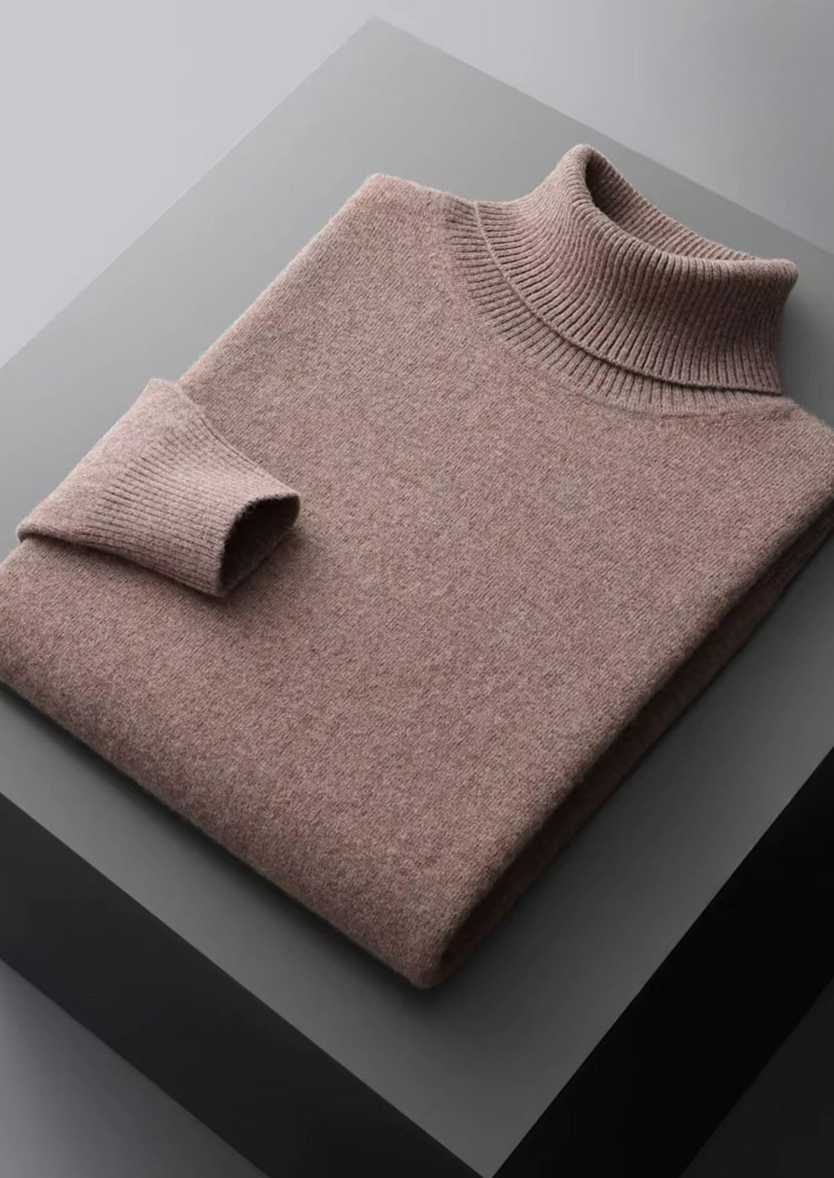 Herren Pullover mit Rollkragen und Rippbündchen