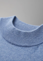 Herren Feinstrick-Shirt mit Stehkragen und Kurzen Ärmeln