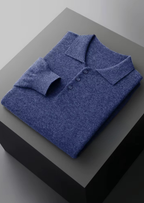 Herren Polopullover mit Knopfleiste und Langen Ärmeln
