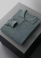 Herren Polopullover mit Knopfleiste und Langen Ärmeln