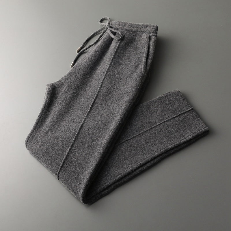 Herren Strickhose mit Kordelzug und Geraden Beinen