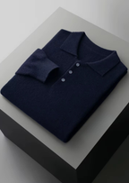 Herren Polopullover mit Knopfleiste und Langen Ärmeln