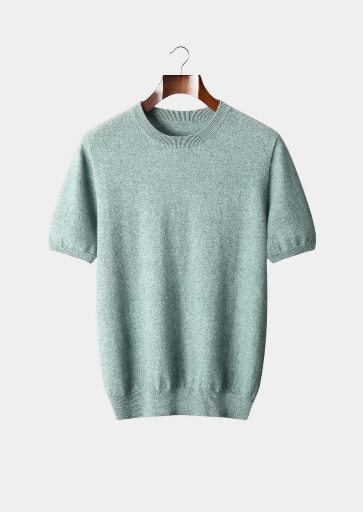 Herren Feinstrick-Shirt mit Rundhalsausschnitt und Kurzen Ärmeln
