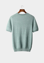 Herren Feinstrick-Shirt mit Rundhalsausschnitt und Kurzen Ärmeln