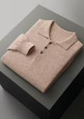 Herren Polopullover mit Knopfleiste und Langen Ärmeln