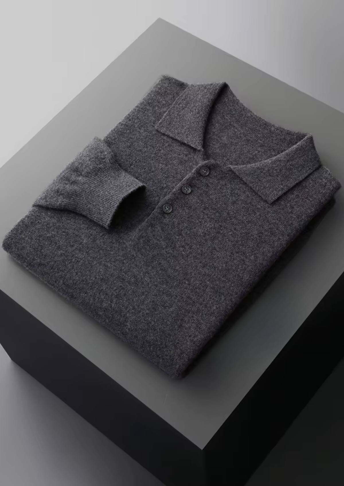 Herren Polopullover mit Knopfleiste und Langen Ärmeln