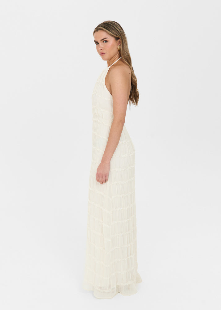 Damen ärmelloses Maxikleid mit Neckholder-Ausschnitt und offenem Rücken Ansicht 2