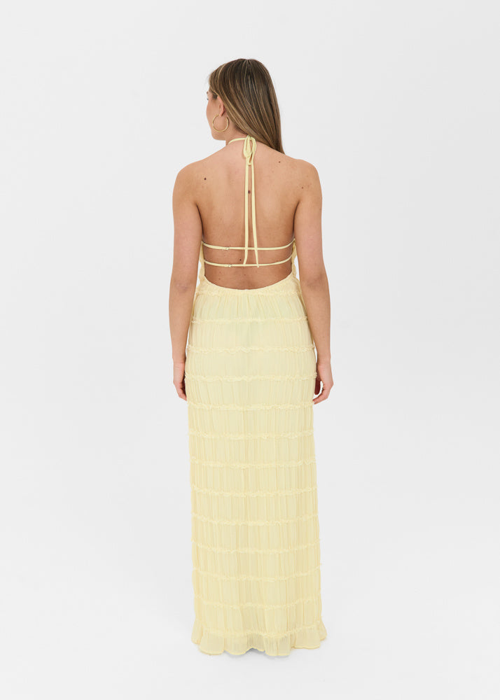 Damen ärmelloses Maxikleid mit Neckholder-Ausschnitt und offenem Rücken Ansicht 6